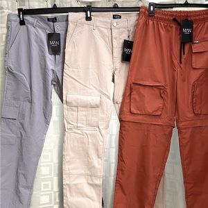 3 pair of Mens boohooMAN cargo pants